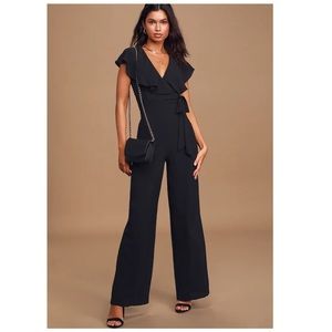 Lulu's Black Ruffle Jumpsuit